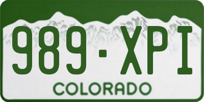 CO license plate 989XPI