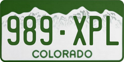 CO license plate 989XPL