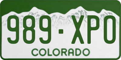CO license plate 989XPO