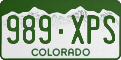 CO license plate 989XPS