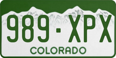 CO license plate 989XPX