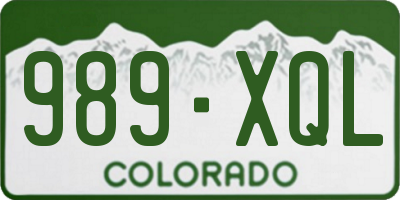 CO license plate 989XQL