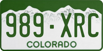 CO license plate 989XRC
