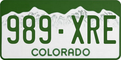 CO license plate 989XRE
