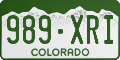 CO license plate 989XRI