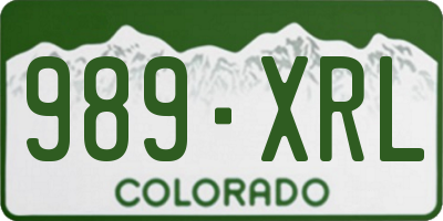 CO license plate 989XRL