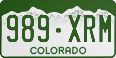 CO license plate 989XRM