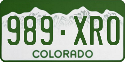 CO license plate 989XRO