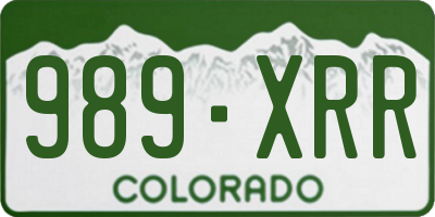CO license plate 989XRR