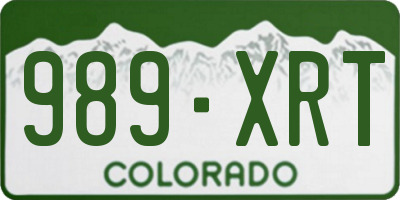 CO license plate 989XRT