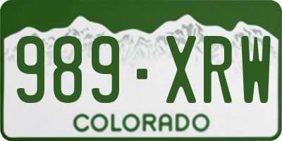 CO license plate 989XRW