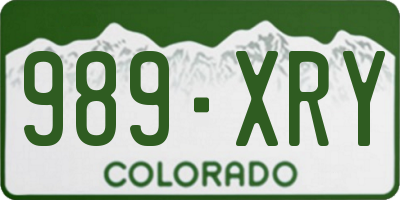 CO license plate 989XRY