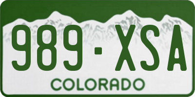 CO license plate 989XSA