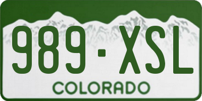 CO license plate 989XSL