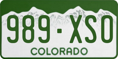 CO license plate 989XSO