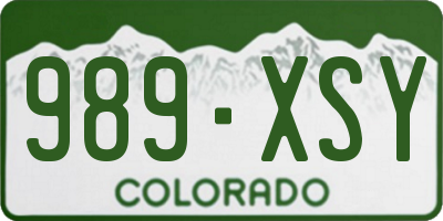 CO license plate 989XSY