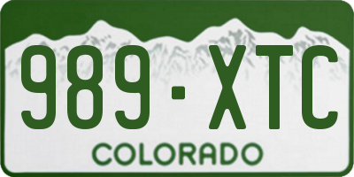 CO license plate 989XTC