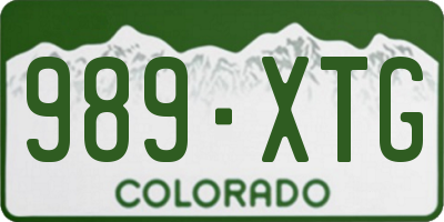 CO license plate 989XTG