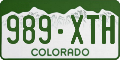 CO license plate 989XTH