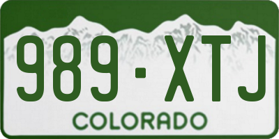 CO license plate 989XTJ