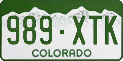 CO license plate 989XTK