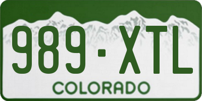 CO license plate 989XTL