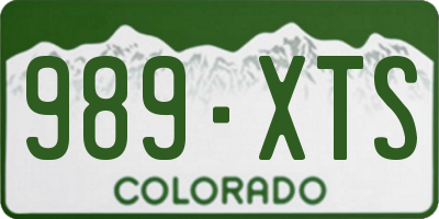 CO license plate 989XTS