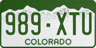 CO license plate 989XTU