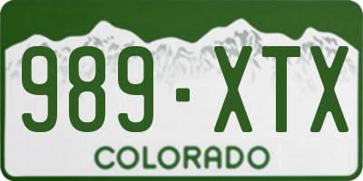 CO license plate 989XTX