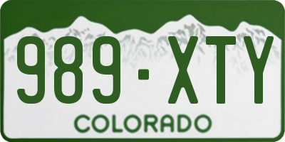CO license plate 989XTY