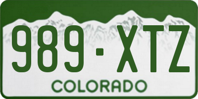 CO license plate 989XTZ