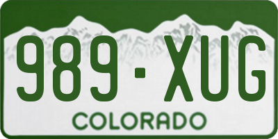 CO license plate 989XUG