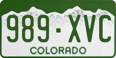 CO license plate 989XVC