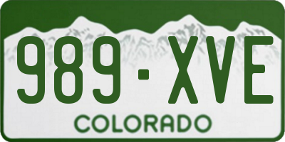CO license plate 989XVE