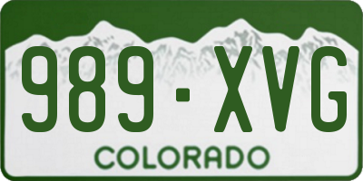 CO license plate 989XVG
