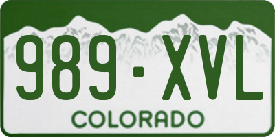 CO license plate 989XVL