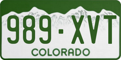 CO license plate 989XVT