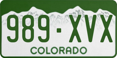 CO license plate 989XVX