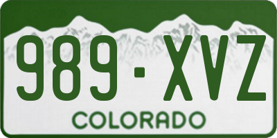 CO license plate 989XVZ