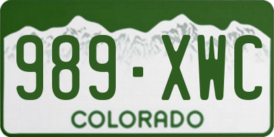 CO license plate 989XWC