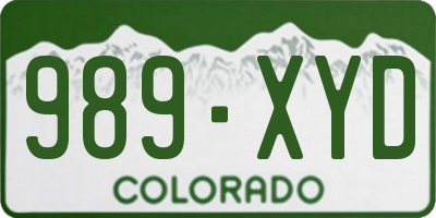 CO license plate 989XYD