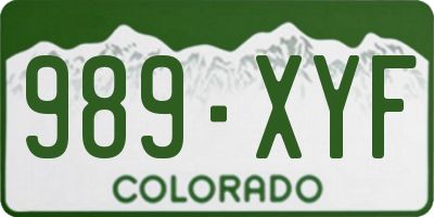 CO license plate 989XYF