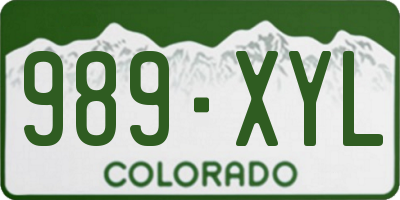 CO license plate 989XYL