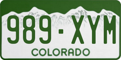 CO license plate 989XYM