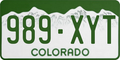 CO license plate 989XYT