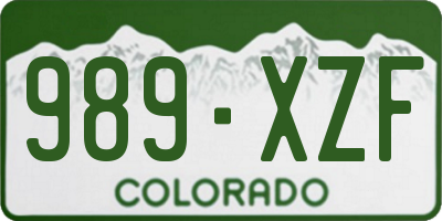 CO license plate 989XZF