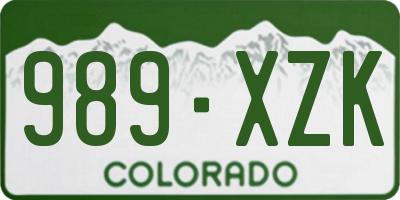CO license plate 989XZK