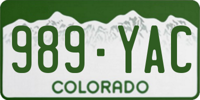 CO license plate 989YAC