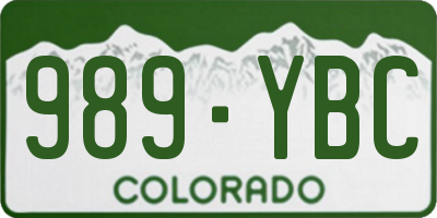 CO license plate 989YBC