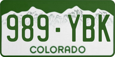 CO license plate 989YBK